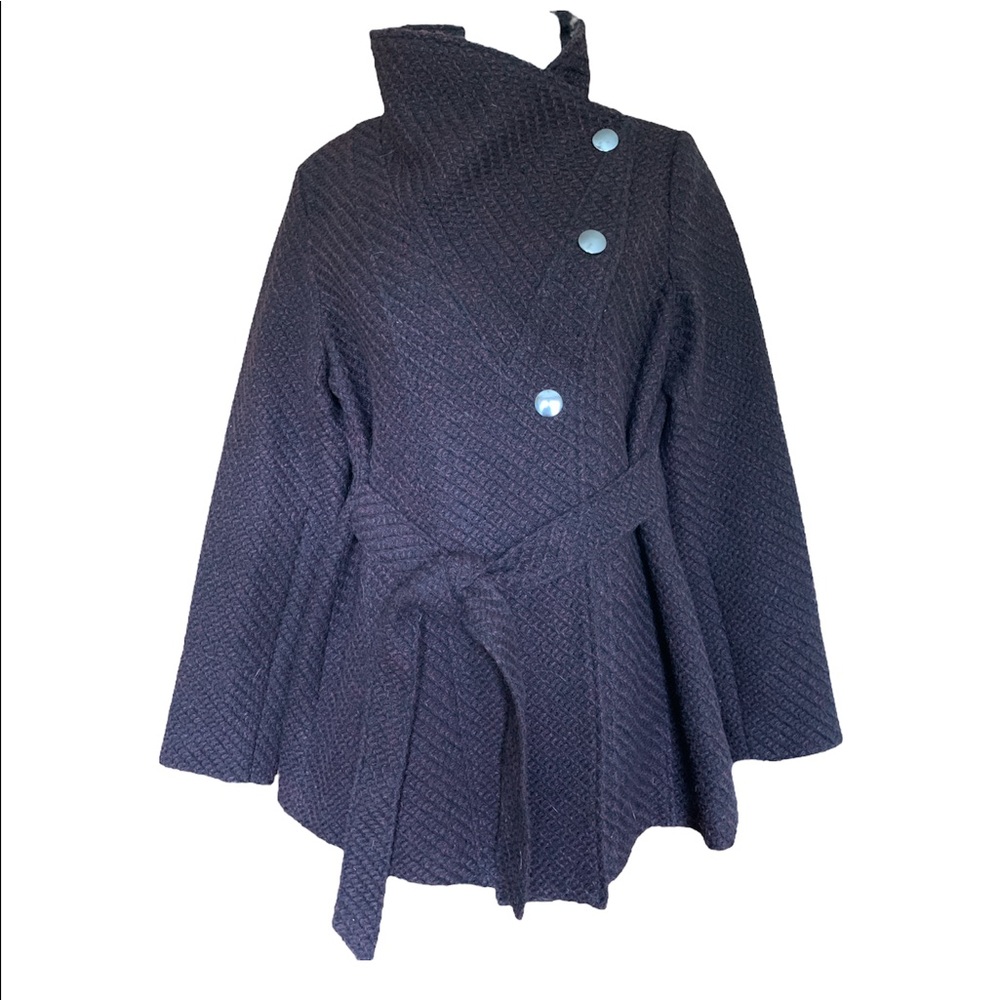 I.N.C. International Concepts Textured Wrap Coat - Merlot - Medium - NWT